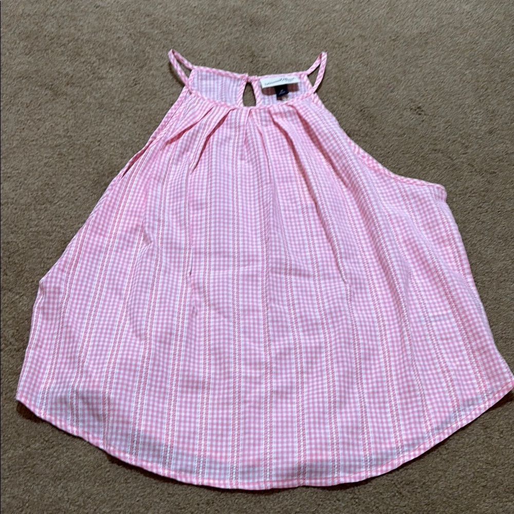Target Universal Thread Pink Gingham Sleeveless Top